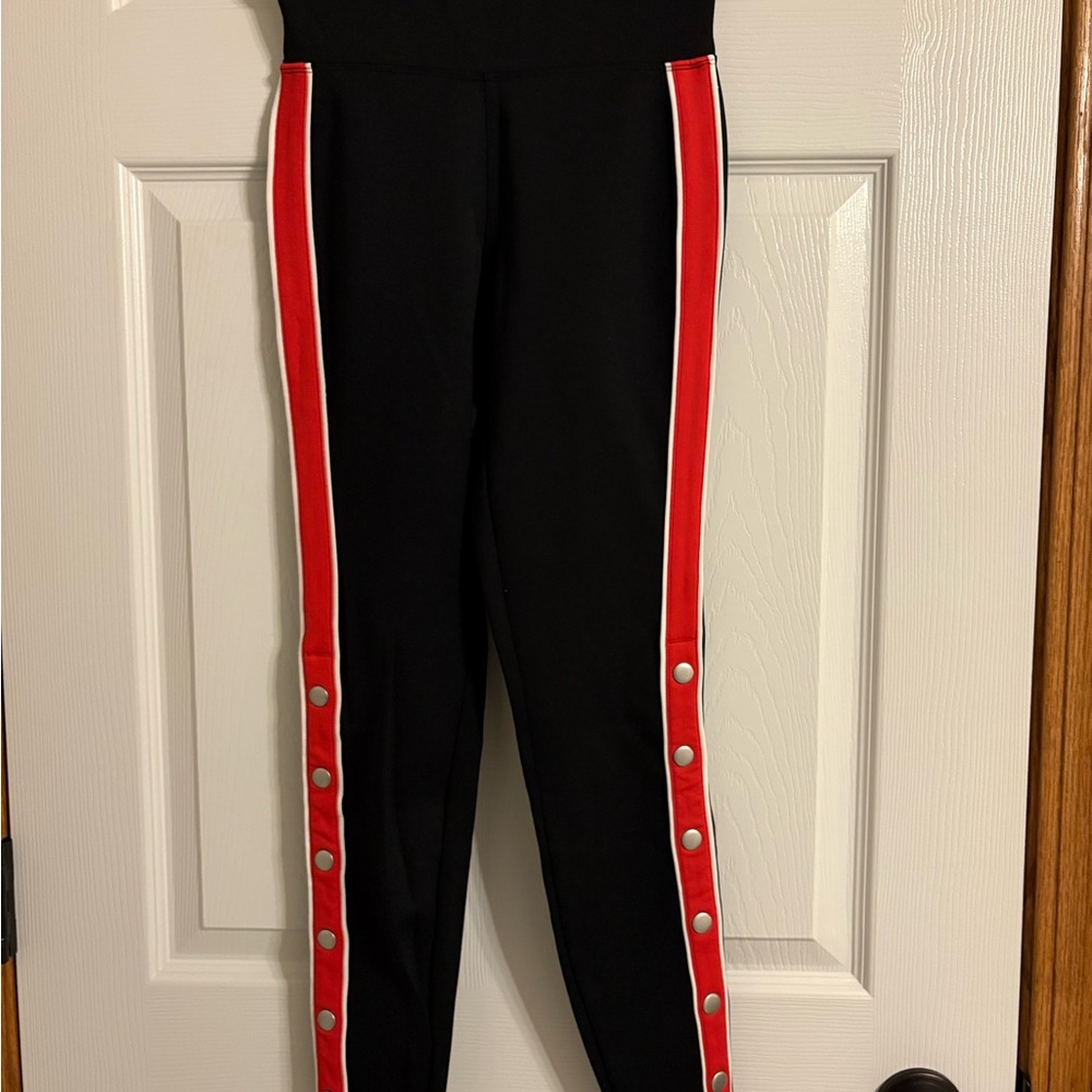 Express Black Joggers with Red Side Stripes
